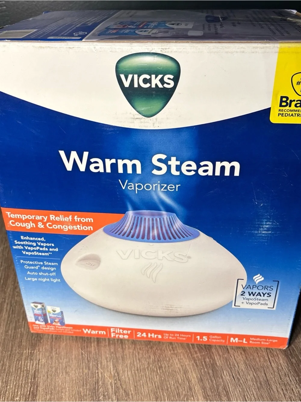 Vicks Warm Steam Vaporizer. Temporary Relief From Cough And Congestion NEW